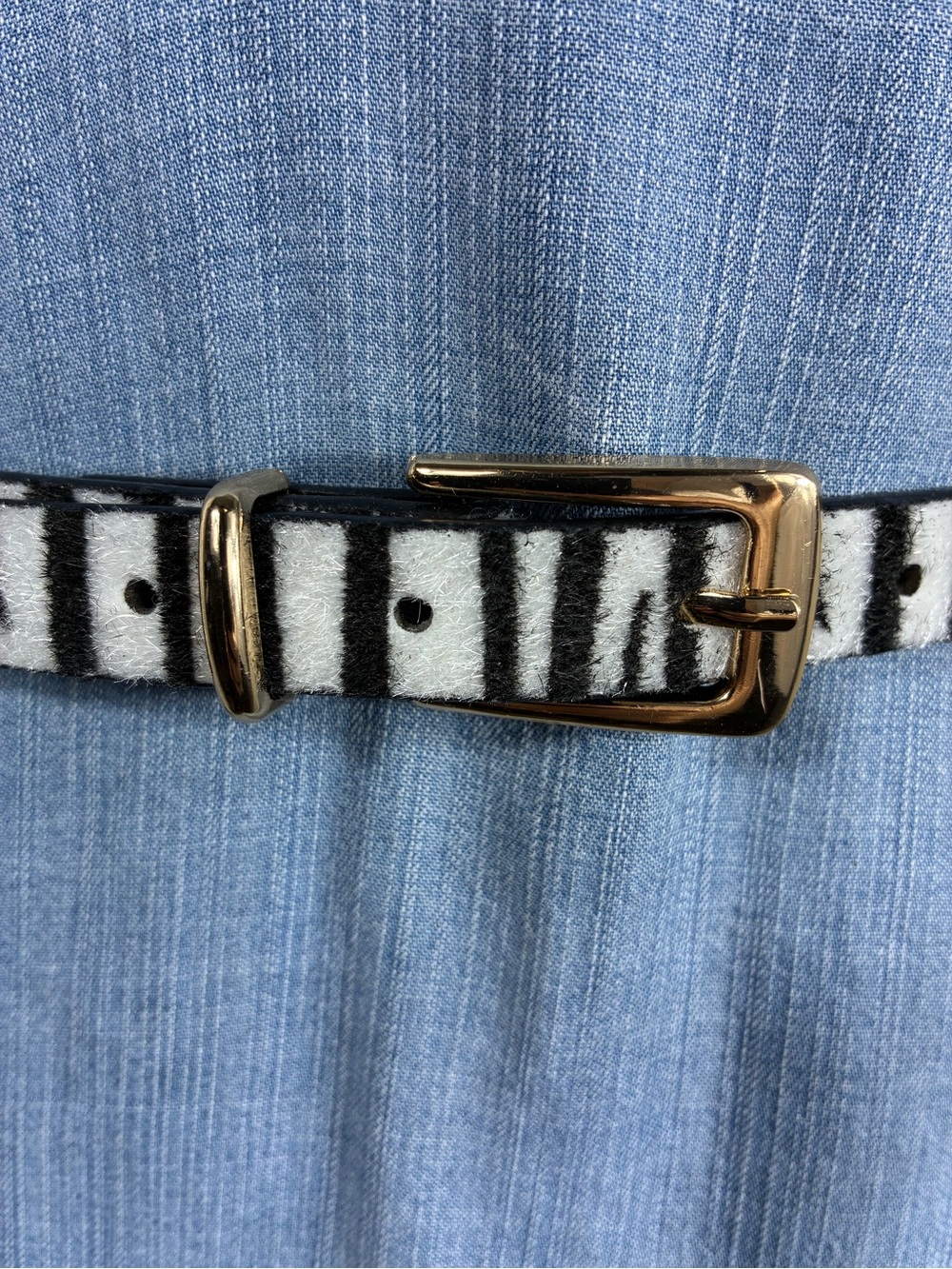 Women's belt sz L zebra print